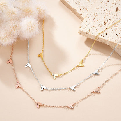 Personalized 1-5 Engraved Hearts Name Necklace