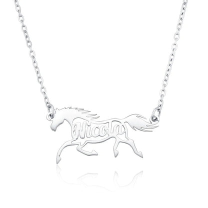 Personalized Name Horse Necklace