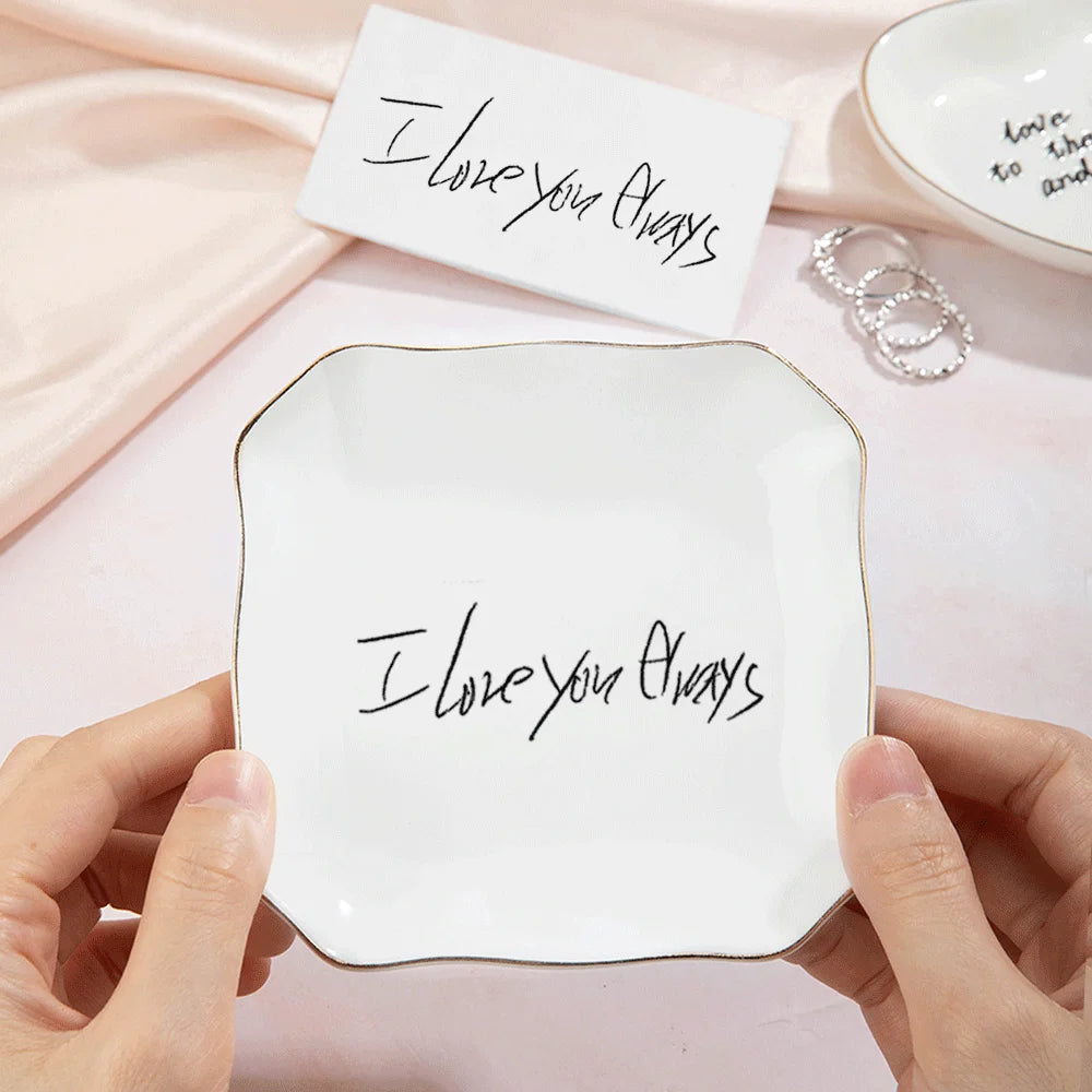 Personalized Jewelry Tray with Text or Handwriting