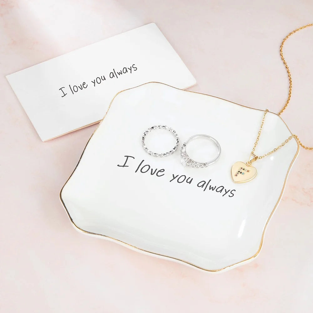 Personalized Jewelry Tray with Text or Handwriting