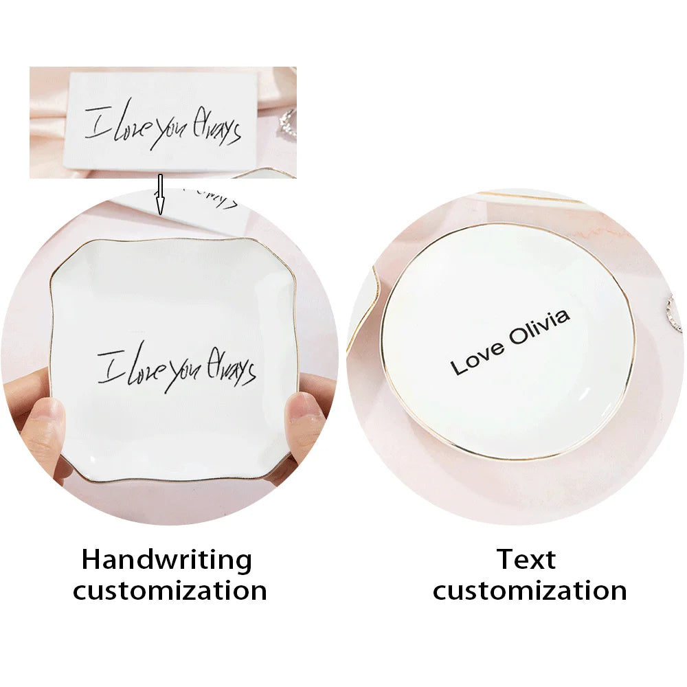 Personalized Jewelry Tray with Text or Handwriting