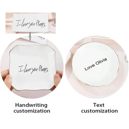 Personalized Jewelry Tray with Text or Handwriting