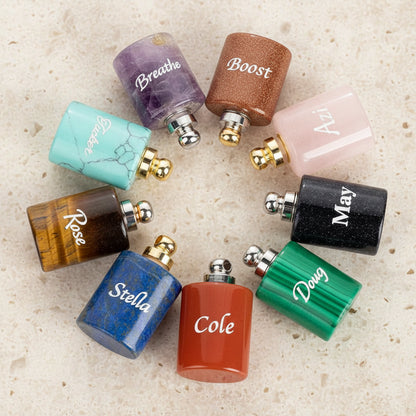 Natural Gemstone Mini Urn Necklace