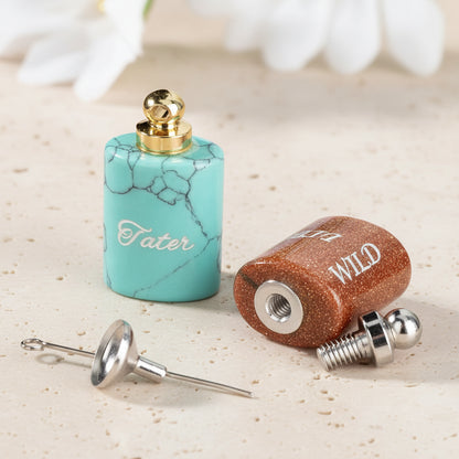 Natural Gemstone Mini Urn Necklace