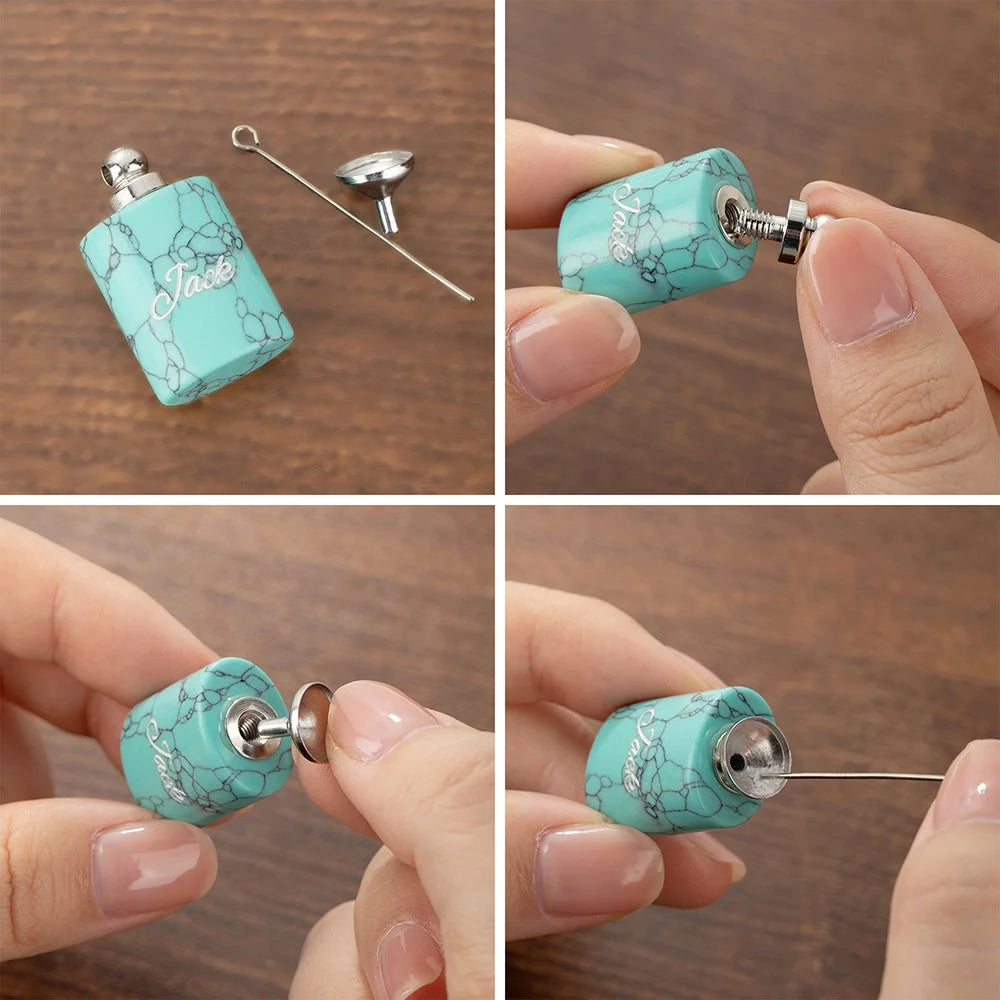 Natural Gemstone Mini Urn Necklace