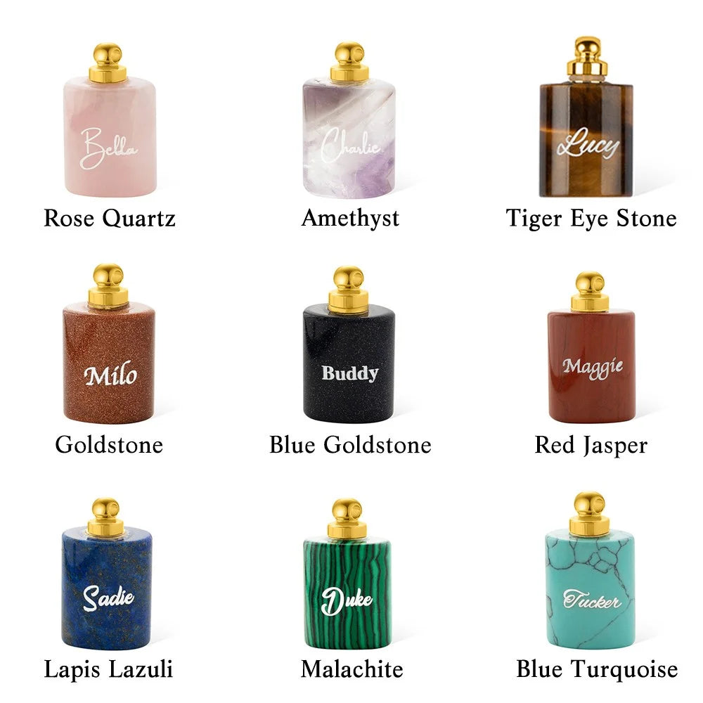 Natural Gemstone Mini Urn Necklace