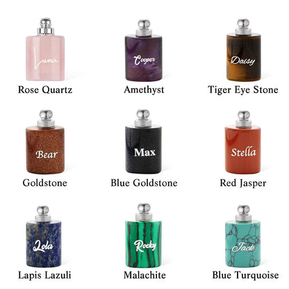 Natural Gemstone Mini Urn Necklace