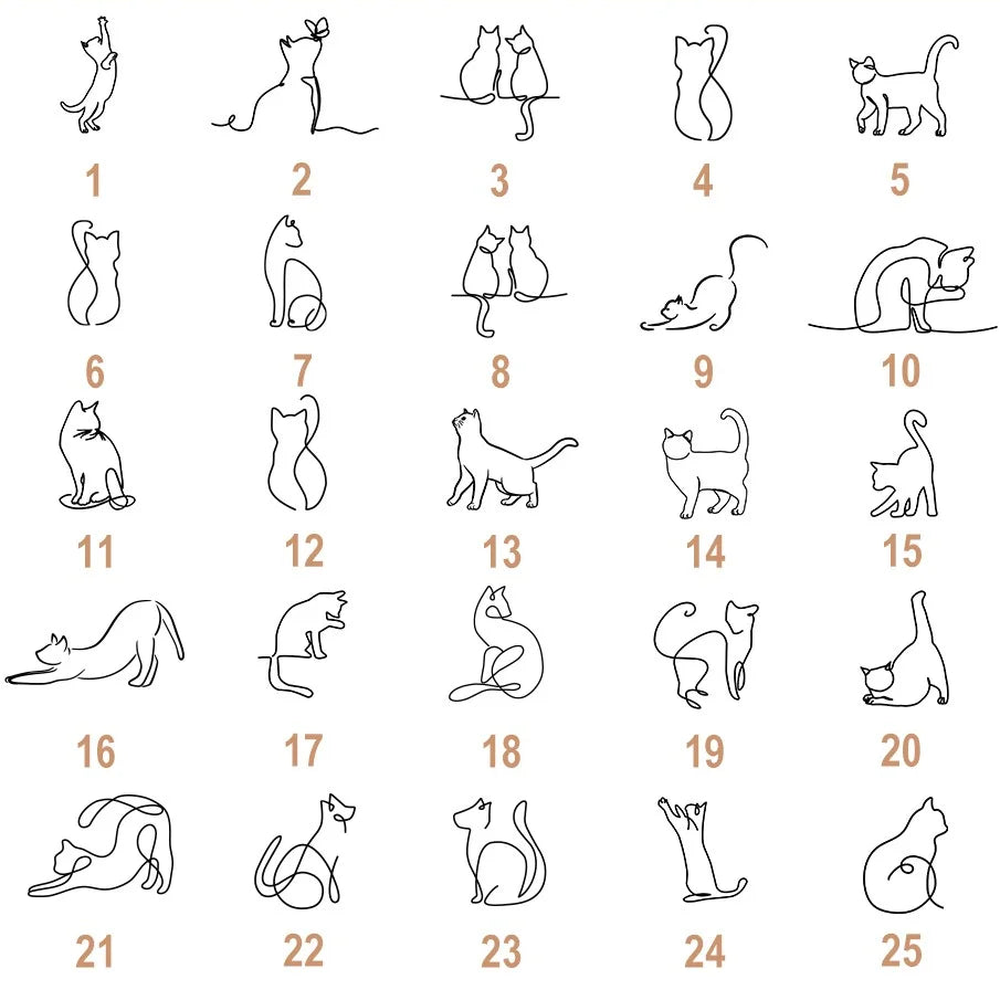 Custom Engraved Cat Silhouette Signet Ring with Name