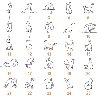 Custom Engraved Cat Silhouette Signet Ring with Name