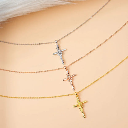 Personalized Cross Bee Necklace with Birthstone