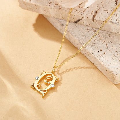 Custom Tooled Initial Pendant Necklace