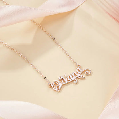 Alina Custom Birth Flower Name Necklace