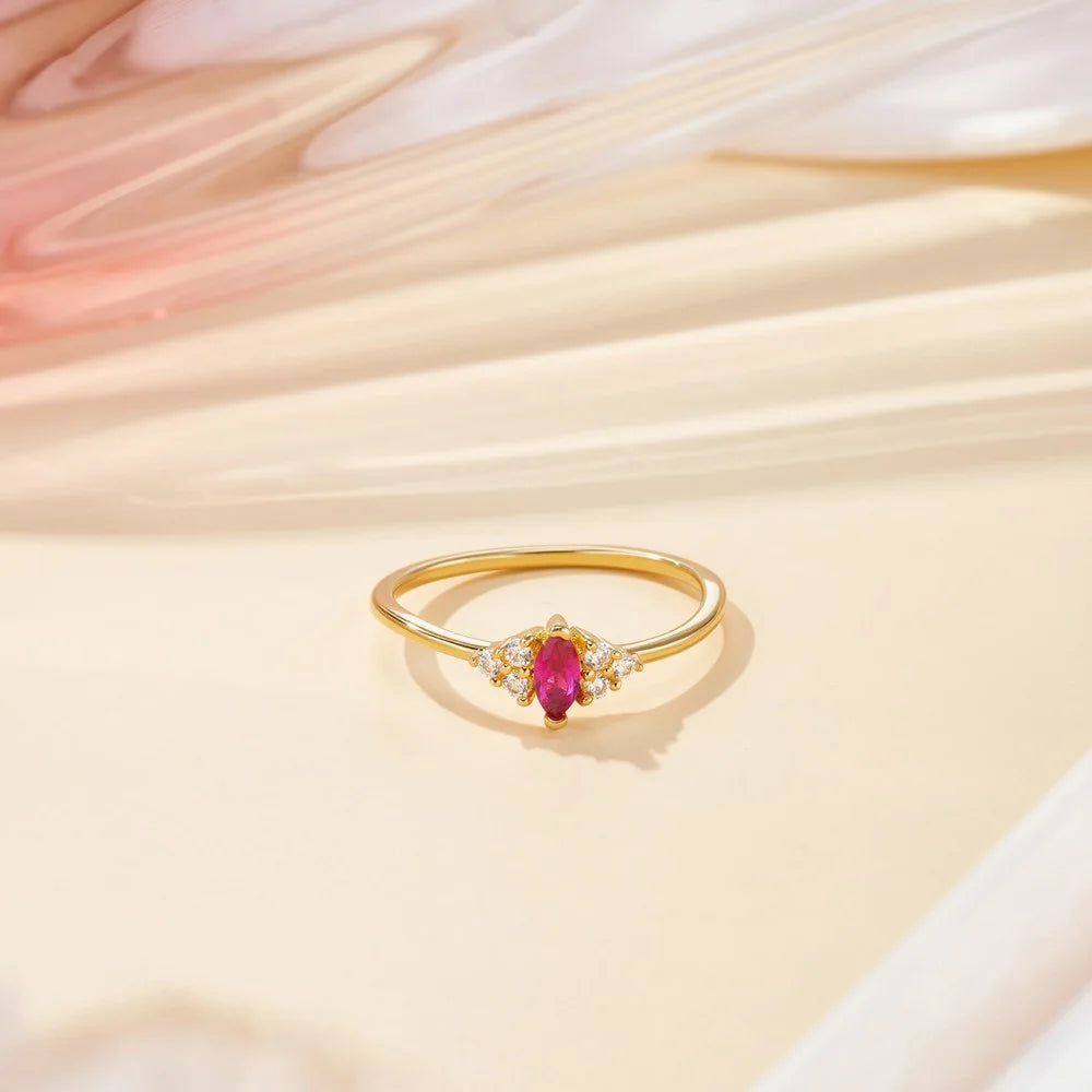 Personalized Marquise Cut Birthstone Ring