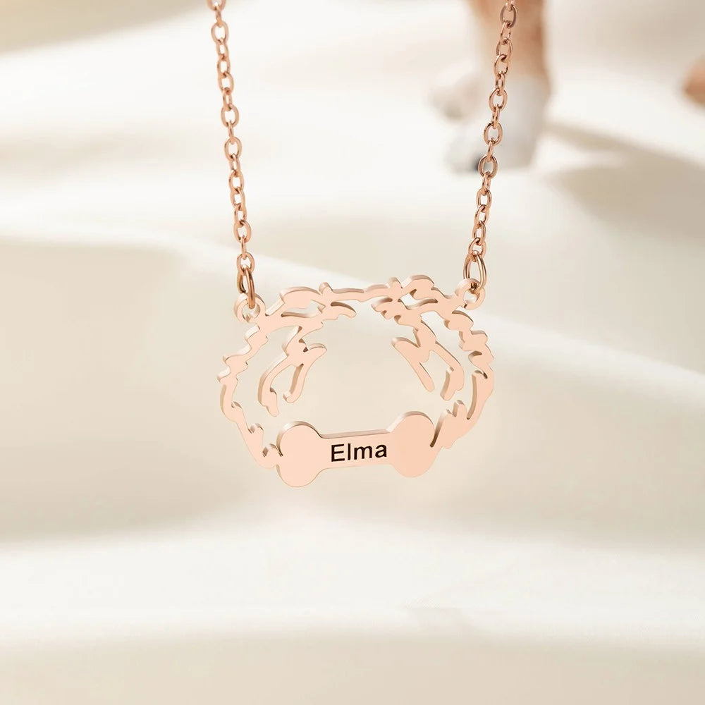 Custom Pet Ears Name Necklace