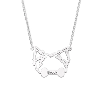Custom Pet Ears Name Necklace