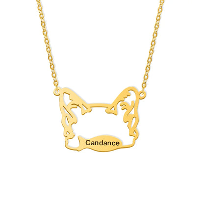 Custom Pet Ears Name Necklace