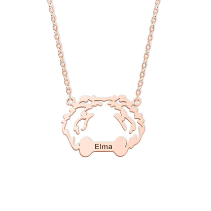 Custom Pet Ears Name Necklace