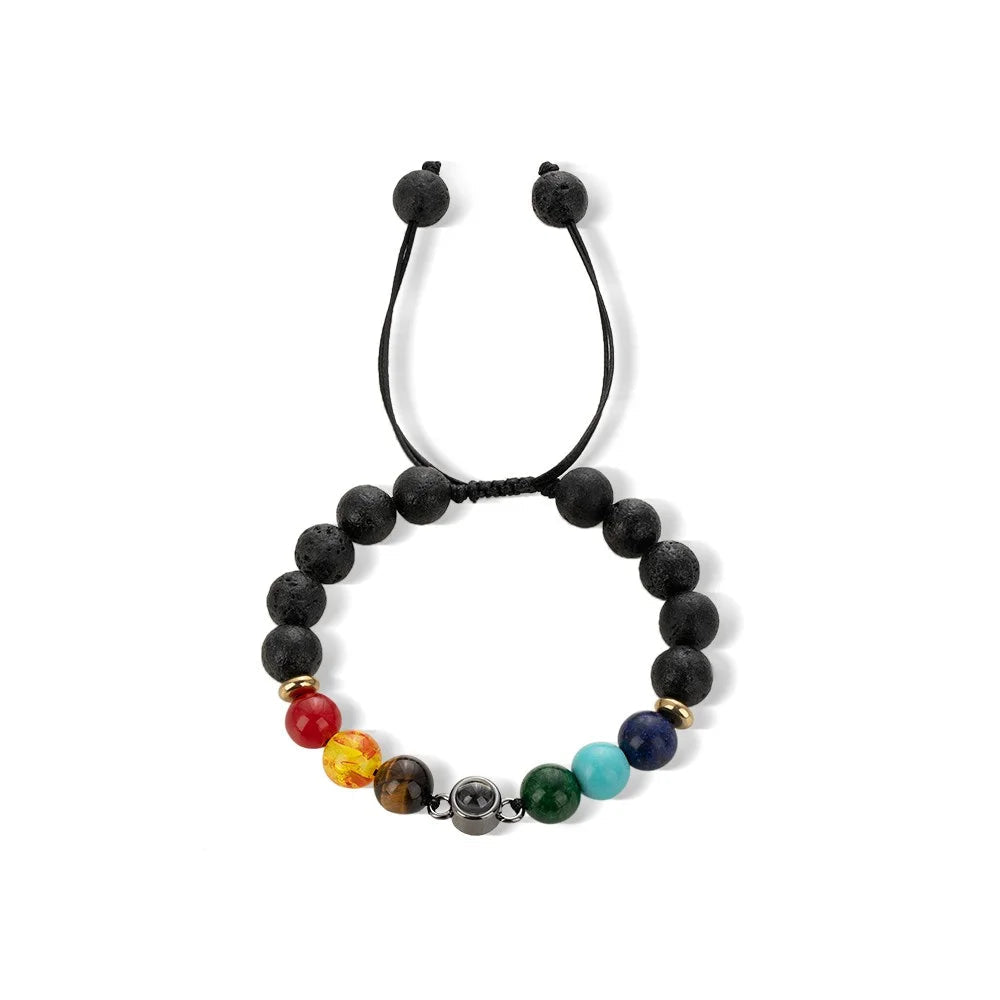 Custom Natural Gemstone Photo Projection Bracelet