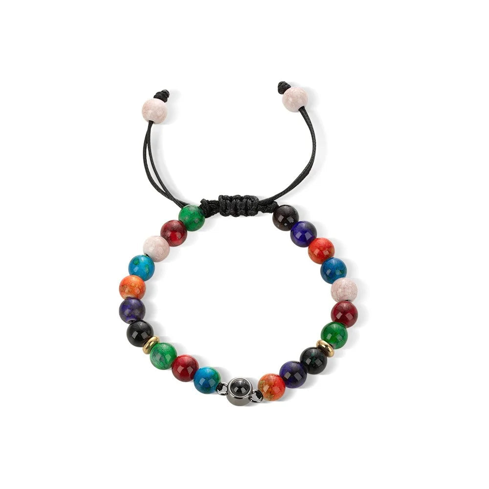 Custom Natural Gemstone Photo Projection Bracelet