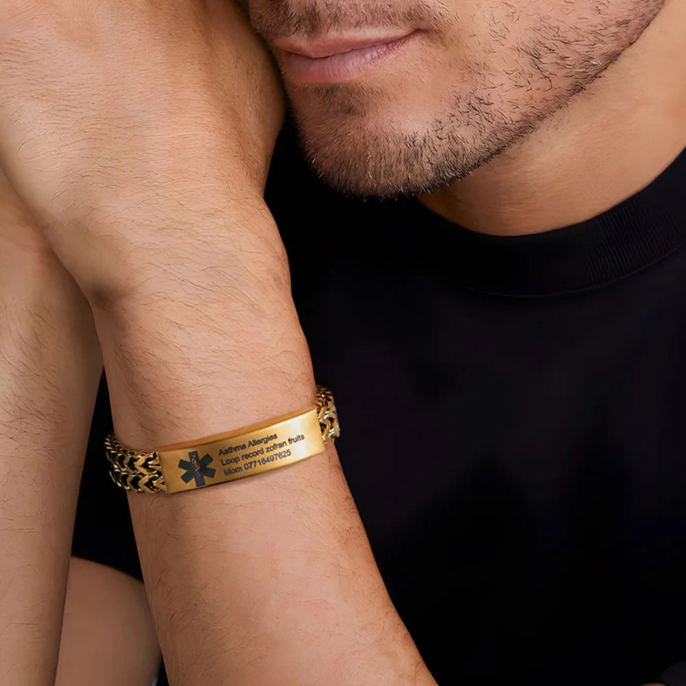 Custom Engraved Medical Alert ID Bracelet