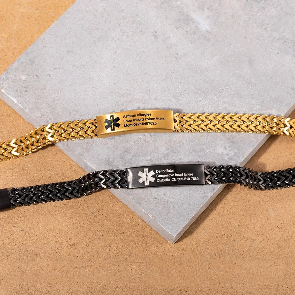 Custom Engraved Medical Alert ID Bracelet