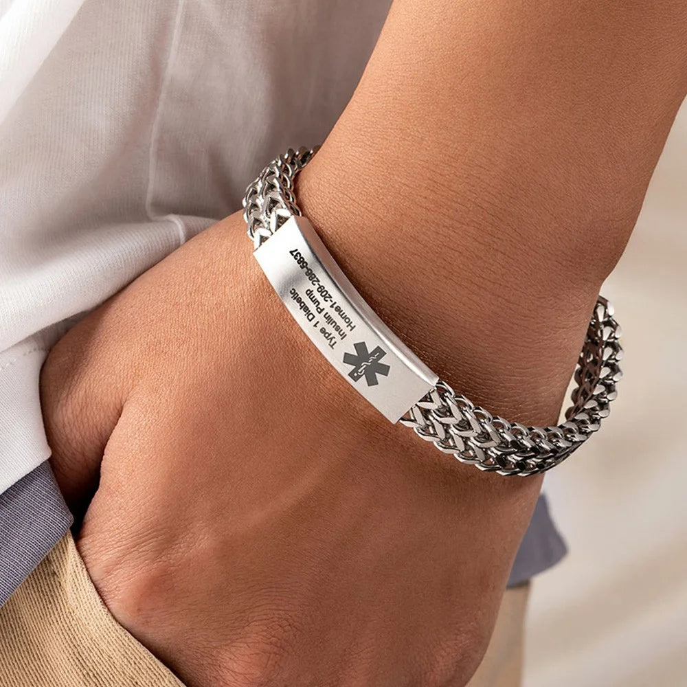 Custom Engraved Medical Alert ID Bracelet