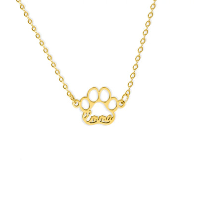 Custom Combined Pet Paw Names Necklace