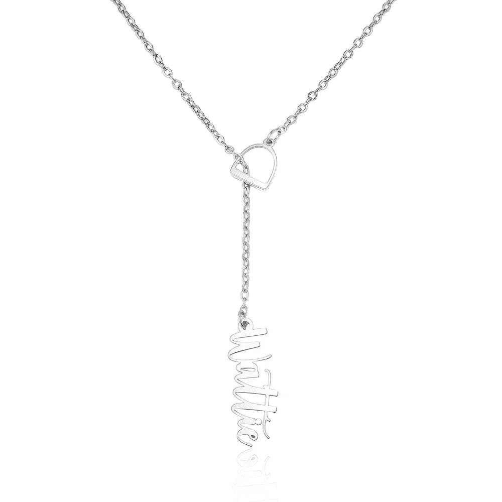 Personalized Name Stirrup Lariat Necklace