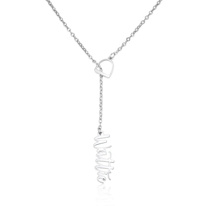 Personalized Name Stirrup Lariat Necklace