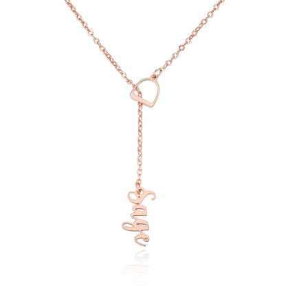 Personalized Name Stirrup Lariat Necklace