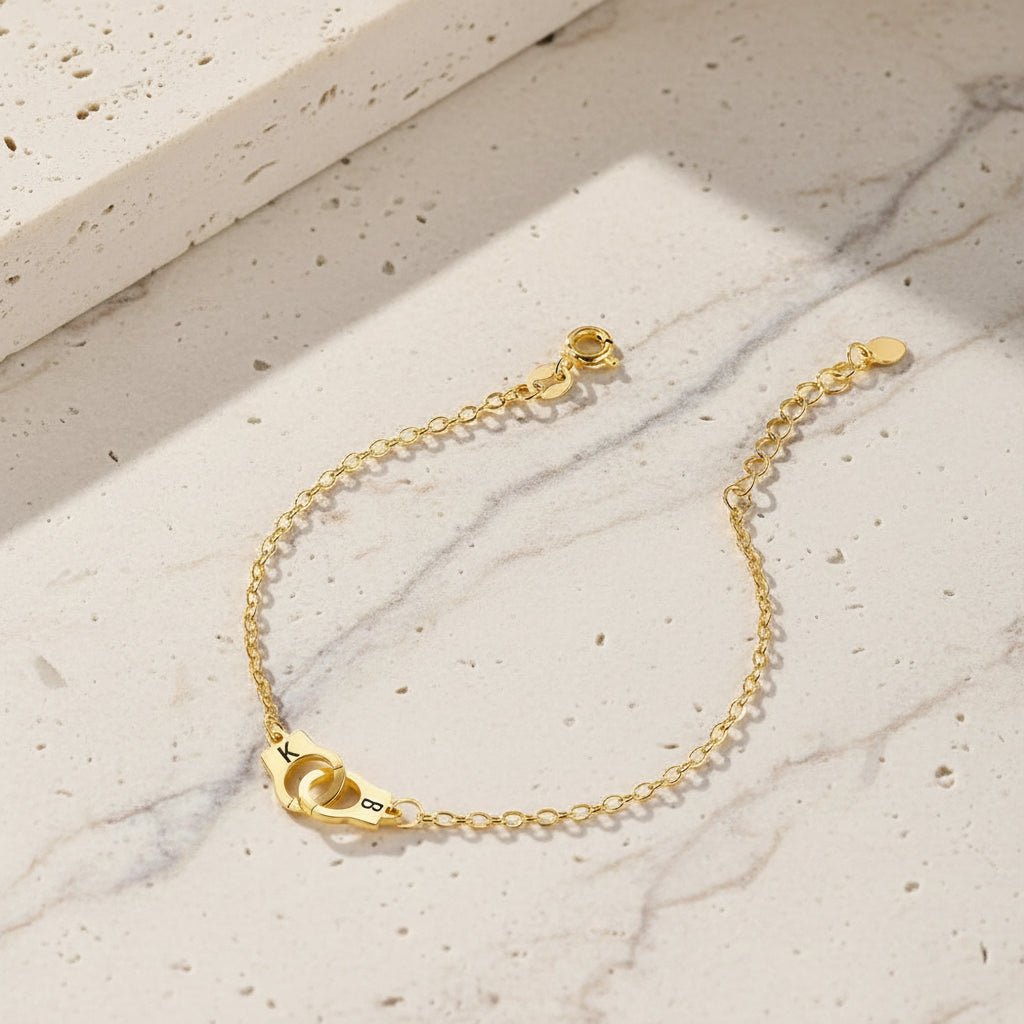 Personalized Handcuff Bracelet with Initials