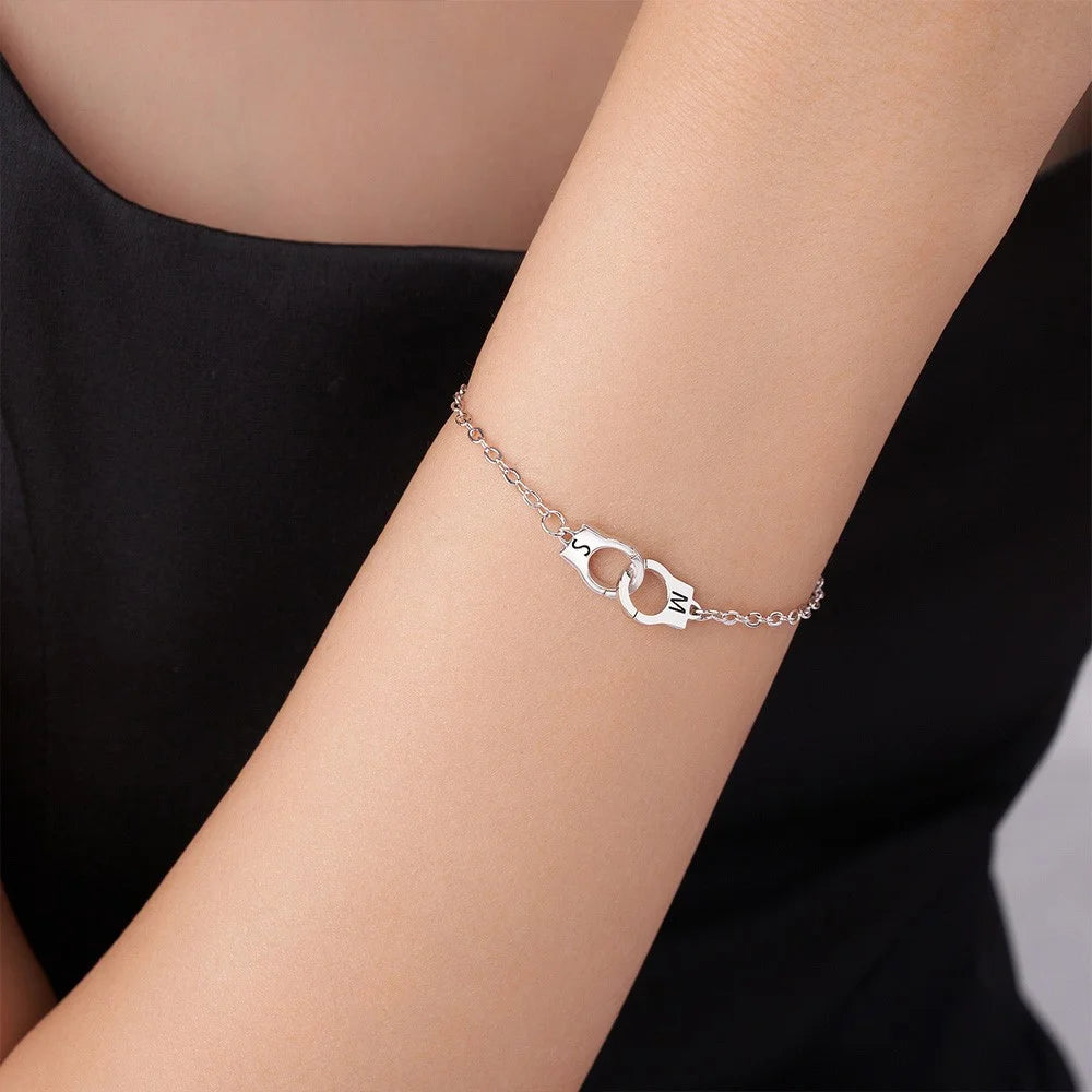 Personalized Handcuff Bracelet with Initials