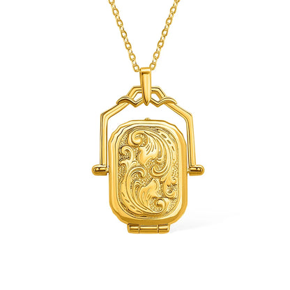 Custom Vintage Engraved Photo Locket Necklace