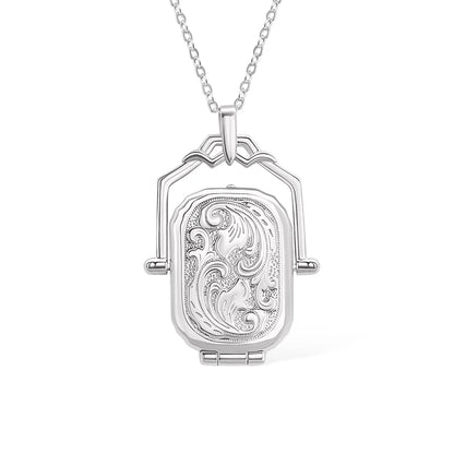 Custom Vintage Engraved Photo Locket Necklace