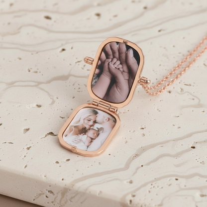 Custom Vintage Engraved Photo Locket Necklace