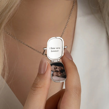 Custom Vintage Engraved Photo Locket Necklace