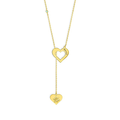Custom Engraved Heart Birth Flower Necklace
