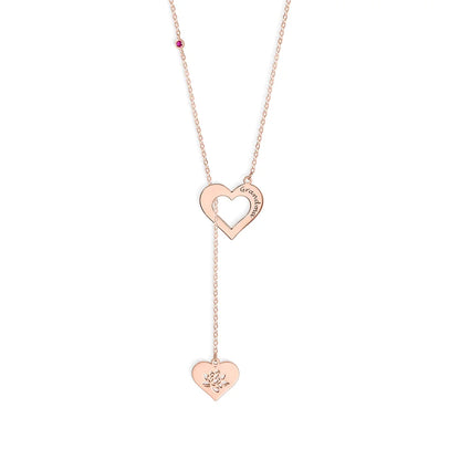Custom Engraved Heart Birth Flower Necklace