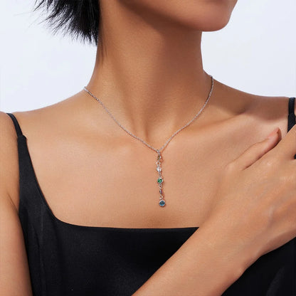 Custom 1-8 Birthstones Lariat Necklace