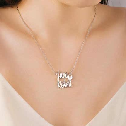Personalized Double Name Necklace with Symbol
