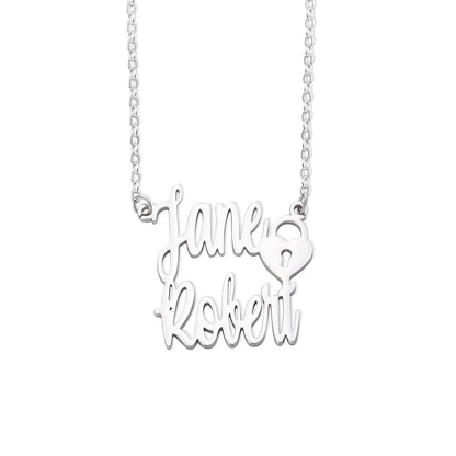 Personalized Double Name Necklace with Symbol