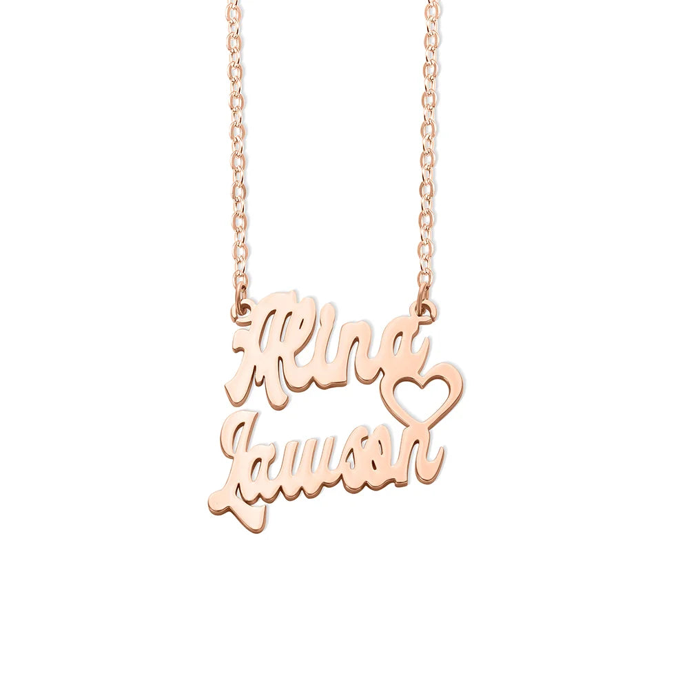 Personalized Double Name Necklace with Symbol