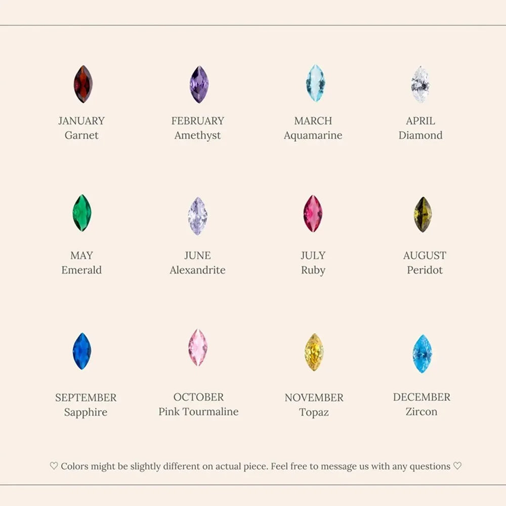 Custom 1-7 Marquise Birthstones Necklace
