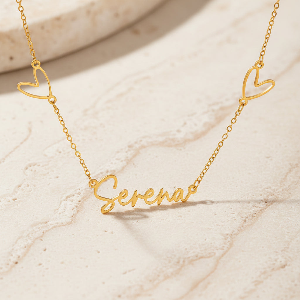 Custom Heart Chain Name Necklace