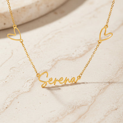 Custom Heart Chain Name Necklace