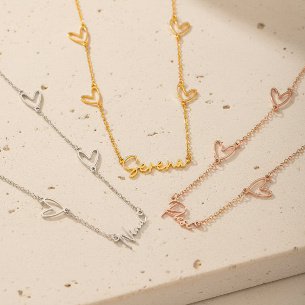 Custom Heart Chain Name Necklace