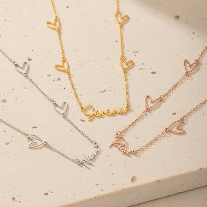 Custom Heart Chain Name Necklace