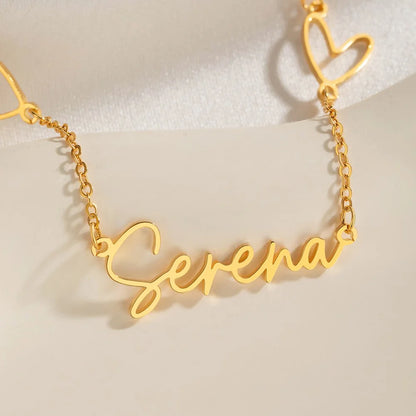 Custom Heart Chain Name Necklace