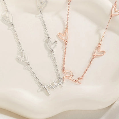 Custom Heart Chain Name Necklace