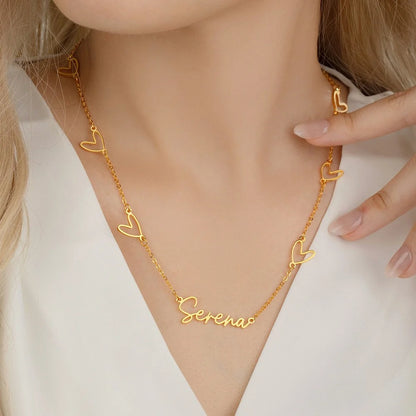 Custom Heart Chain Name Necklace